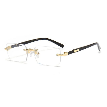 Fashion Rimless Sunglasses – Classic Small Square Frameless Shades for Men & Women, Summer Travel Eyewear