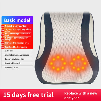 Electric Shiatsu Neck & Back Massager Pillow with Heating & Vibration – Manufacturer Direct Cervical Traction Body Massager for Car