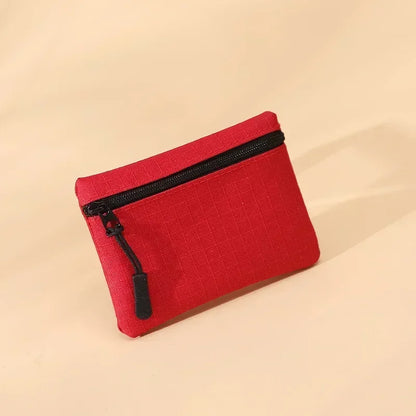 Canvas Mini Coin Purse with Zipper – Cute Solid Color Key & Money Pouch for Kids, Women & Men