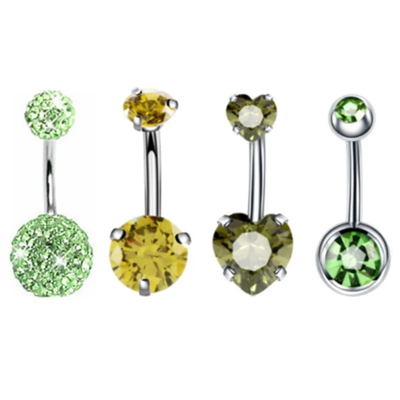 4PC Claw Belly Button Piercing Set – Surgical Steel Crystal Bee Navel Rings, Bulk CZ Belly Ring Pack for Women