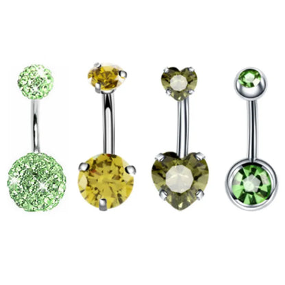 4PC Claw Belly Button Piercing Set – Surgical Steel Crystal Bee Navel Rings, Bulk CZ Belly Ring Pack for Women
