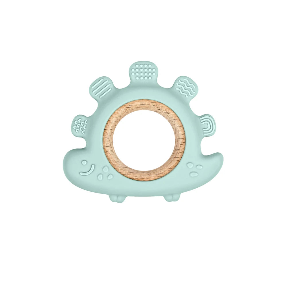 TYRY.HU Silicone Baby Teether - Cartoon Frog & Deer Teething Necklace Pendant for Infant Gum Relief Gift