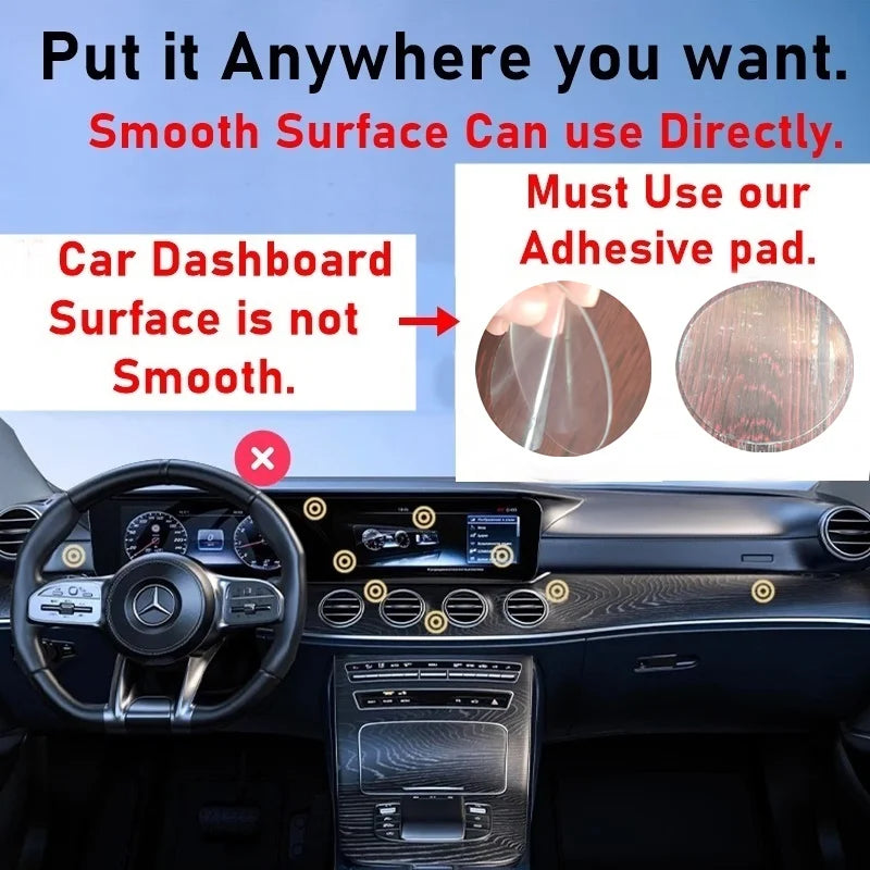 Universal Metal Magnetic Car Phone Holder – Adjustable Vacuum Suction Stand for Mirror, Gym, Bath & Home Use