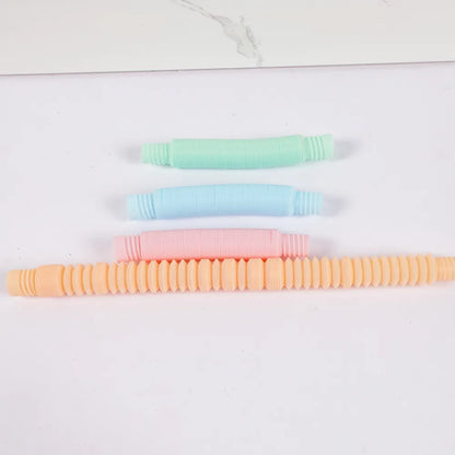 10Pcs Funny Pop Tubes Fidget Sensory Toys - Antistress Pipe Toys for Children and Adults, Birthday Party Favors, Pinata Filler, Goodie Bag Items