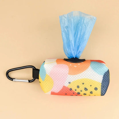 Chic Abstract Print Pet Poop Bag Holder Dispenser - Stylish Design, Attachable to Any Dog Leash, Poop Bags Not Included