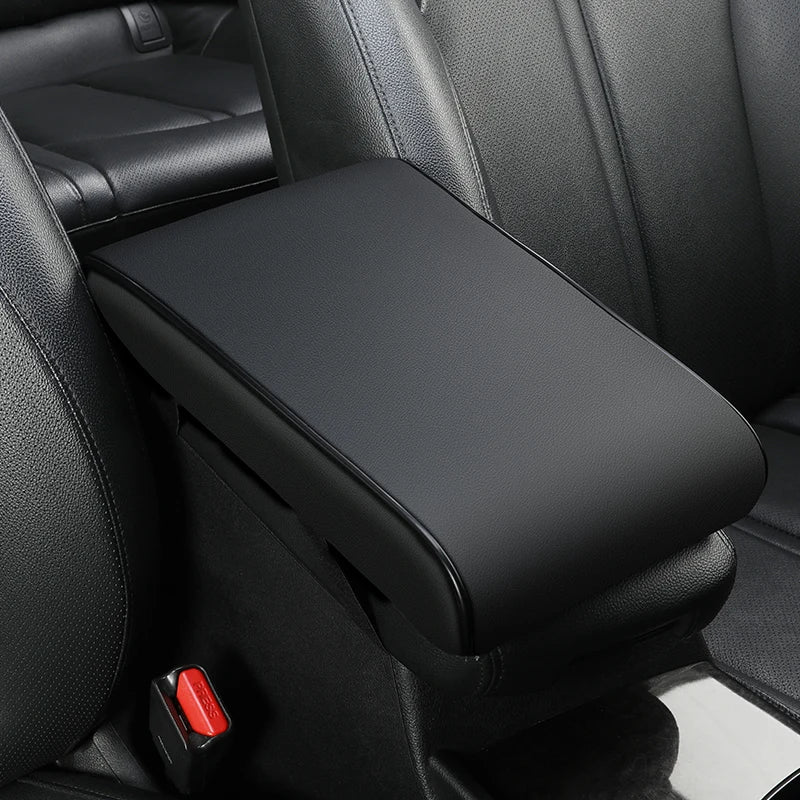 PU Leather Car Armrest Pad – Universal Heightened Center Console Cushion, Comfortable Armrest Cover (31cm x 20cm x 4.5cm)