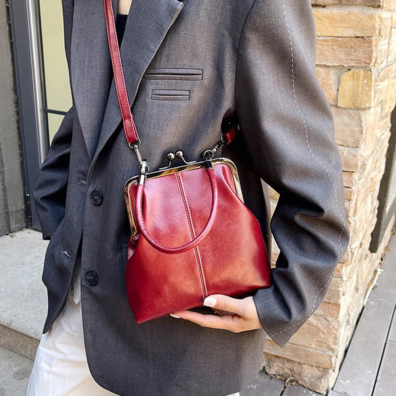 Vintage Brown Women’s Handbag – PU Leather Designer Shoulder & Crossbody Bag