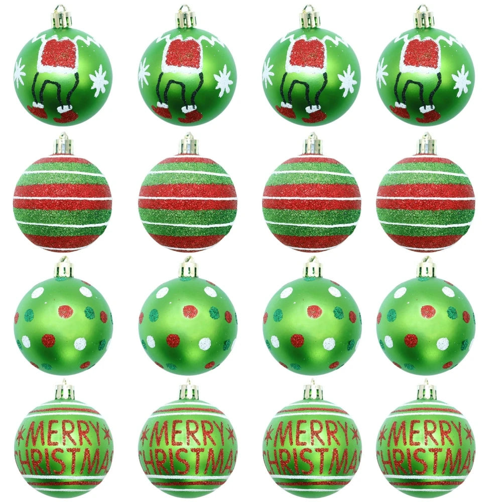 12PCS 6cm Christmas Ball Ornament Set – Festive Decorations for Tree, New Year, Wedding & Spring Festival Party Scenes