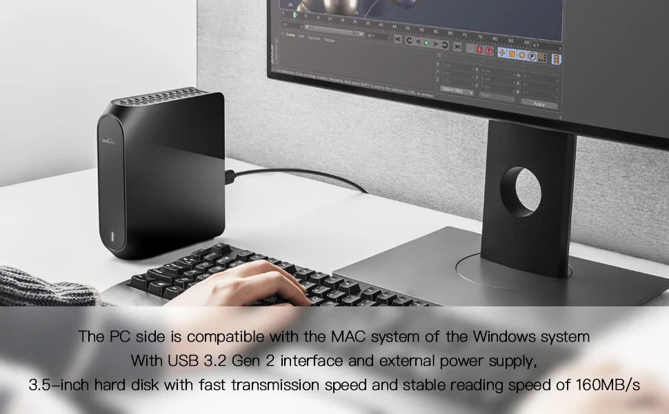UnionSine 3.5" External Hard Disk HDD - 4TB to 18TB, USB 3.2 Gen, Compatible with Desktop, Laptop, Mac, Xbox, PS4, TV