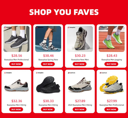 Baasploa Lightweight Running Shoes for Men - 2023 Designer Mesh Lace-Up Sneakers for Outdoor Sports