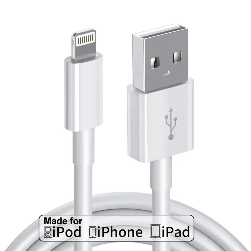 2-Pack MFi Certified CarPlay Lightning Cable - USB-A Fast Charging & Data Transfer Cord for iPhone 14/13/12/11