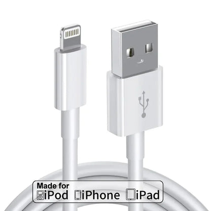 2-Pack MFi Certified CarPlay Lightning Cable - USB-A Fast Charging & Data Transfer Cord for iPhone 14/13/12/11