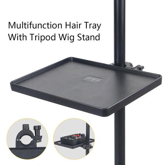 Multifunction Wig Stand Hair Tool Tray for Tripod – Organizer for Crochet Tools, Clips, Scissors & Combs