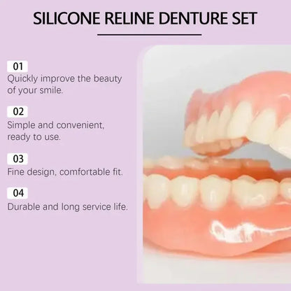Silicone Denture Set – Temporary Fake Teeth for Orthodontic Fit, Whitening & Oral Hygiene Care