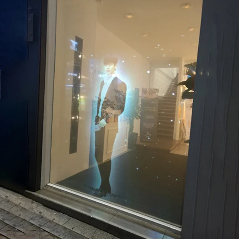 3D Holographic Projection Film - Self-Adhesive PVC Window Display Film