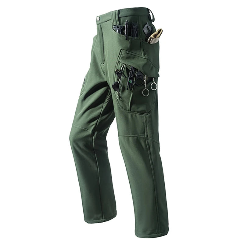 Men’s Fleece Softshell Cargo Pants M–5XL – Winter Outdoor Hiking, Fishing, Climbing & Camping Tactical Trousers