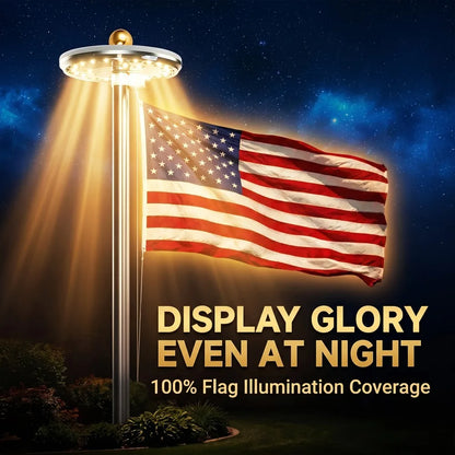 Solar LED Flagpole Light - IP65 Waterproof Auto On/Off Outdoor Landscape Lamp for Garden, Patio and Camping