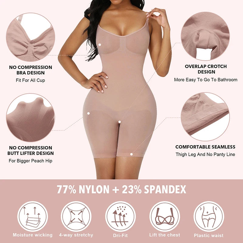Women’s Seamless Bodysuit – Push-Up Corset Waist Trainer Butt Lifter Shapewear Tummy Control