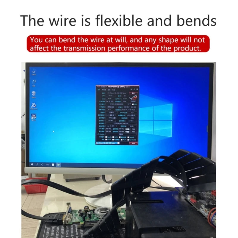 PCIe X16 GPU Riser Cable - High Speed Flexible Graphics Card Extension Adapter
