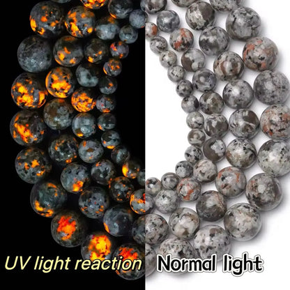 Natural Flame Stone Beads - Yooperlite & Fire Sodalite Loose Spacer Beads for DIY Bracelets and Necklaces