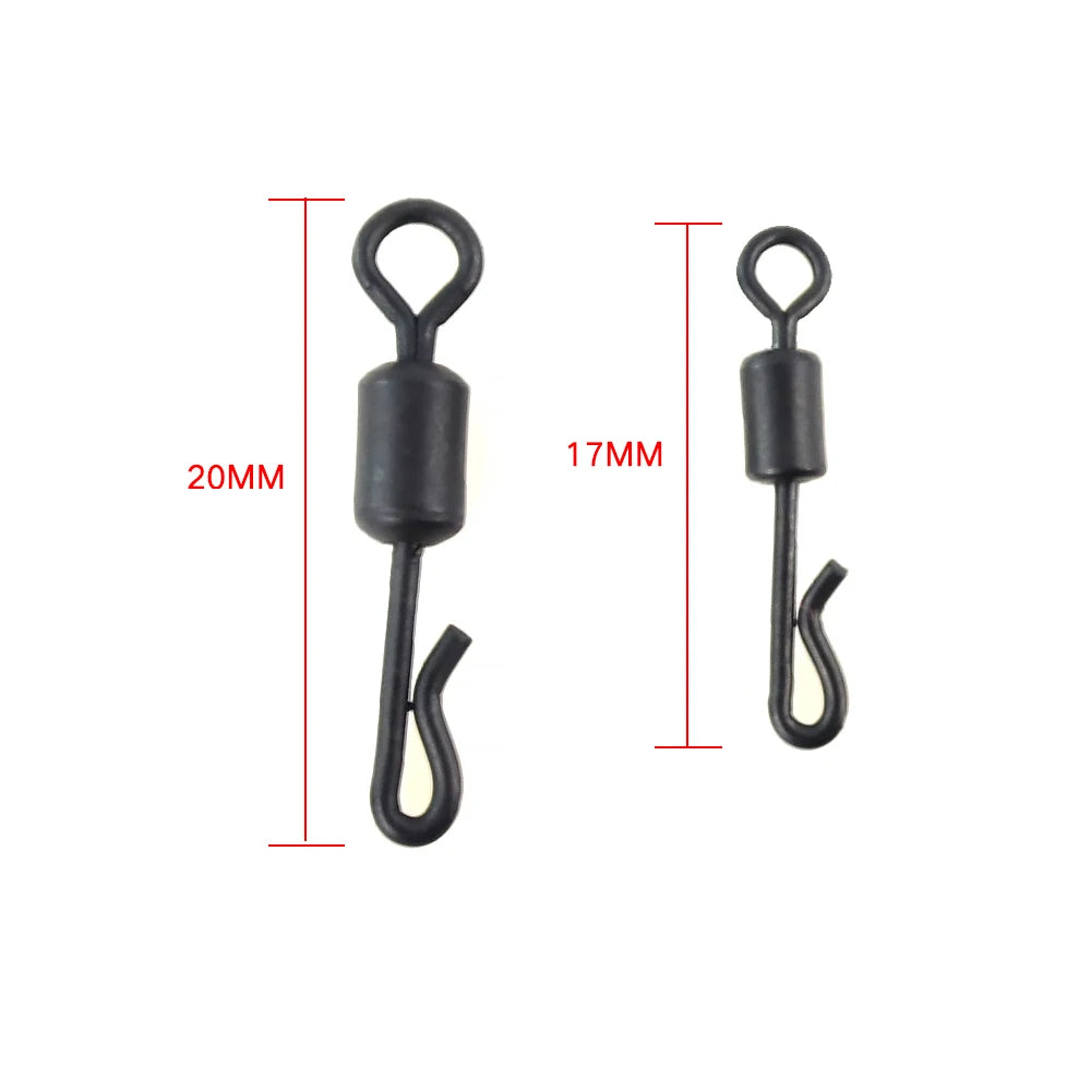 20pcs Quick Change Stainless Steel Carp Fishing Swivels: Terminal Tackle Accessories for Carp Fishing Rig - AE007