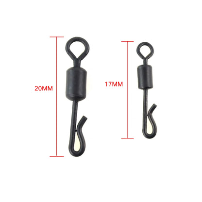 20pcs Quick Change Stainless Steel Carp Fishing Swivels: Terminal Tackle Accessories for Carp Fishing Rig - AE007