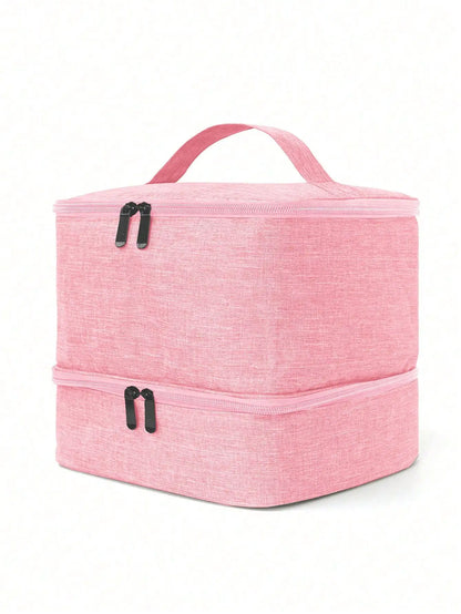 Women's Portable Double-Layer Nail Polish & Essential Oil Storage Bag – Multi-Function Organizer for Travel