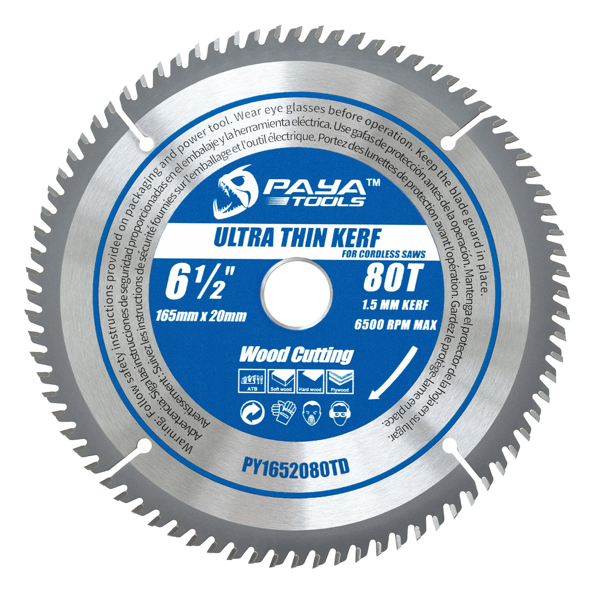 PAYA TCT Circular Saw Blade - ATB Framing Blade for Wood Cutting, TÜV Rheinland Tested & Certified