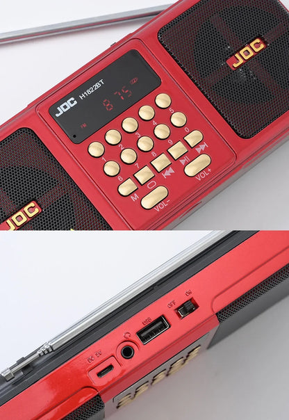Portable Bluetooth FM Radio Speaker — Wireless Stereo with USB, TF Card & Rechargeable Battery