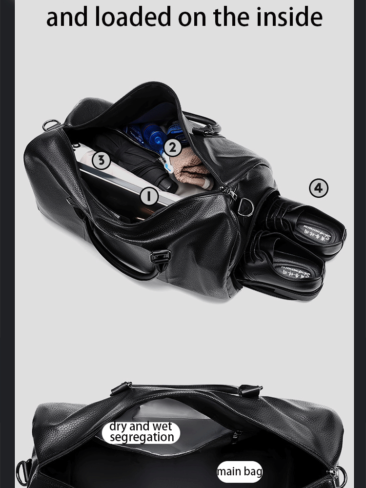 Retro Short Trip Bag – Large Capacity Sports, Motorcycle, and Training PU Waterproof Leisure Fitness Bag