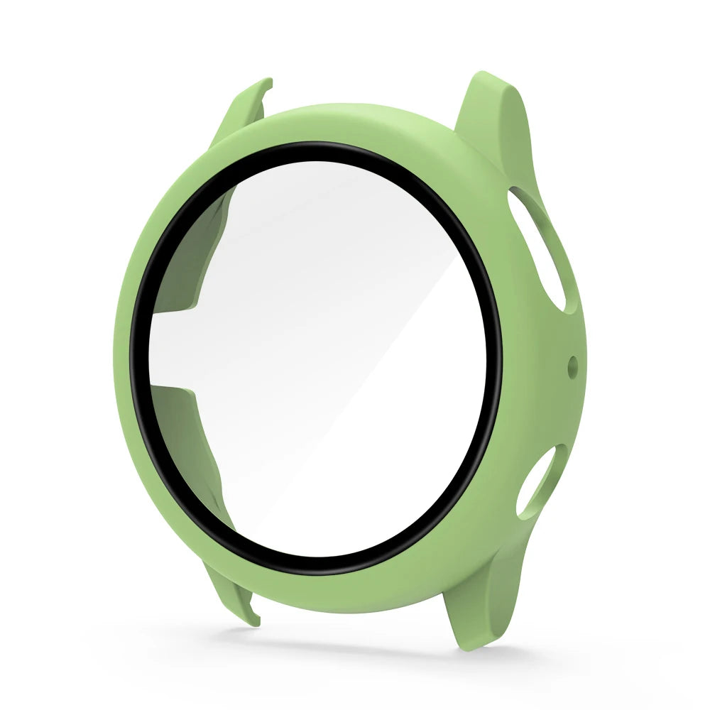Samsung Galaxy Watch Active 2 Protective Case - Full Coverage Bumper with Tempered Glass Screen Protector for 40mm & 44mm