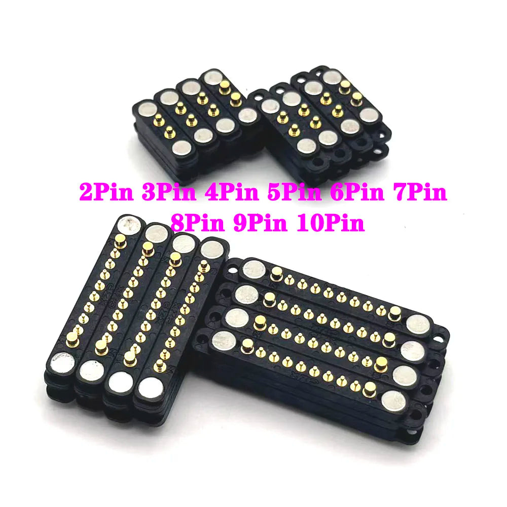 Magnetic Pogo Pin Connector - 5A Waterproof High-Current Spring Probe Male Female DC Charging Connector, 2/3/4/5/6/7/8 Pin