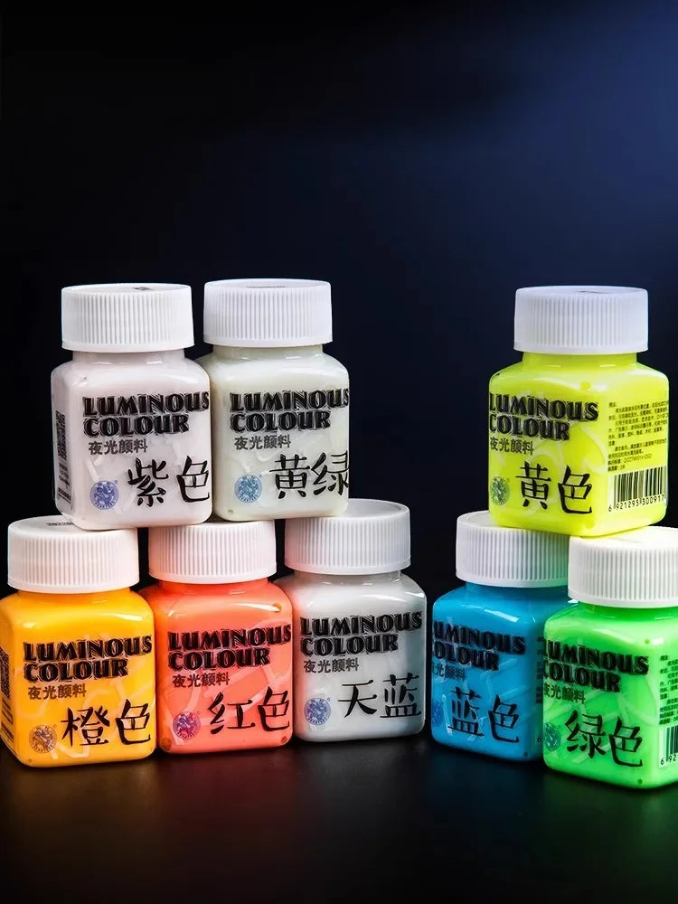 58ML Fluorescent Acrylic Luminous Pigment - Glow-in-the-Dark Paint for DIY, Festival, Party & Wall Decoration