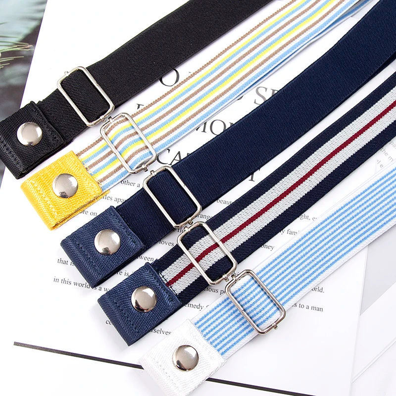 Elastic Buckle-Free Canvas Belt for Women – Stretch Waist Belt for Jeans & Pants, Invisible Lazy Belt