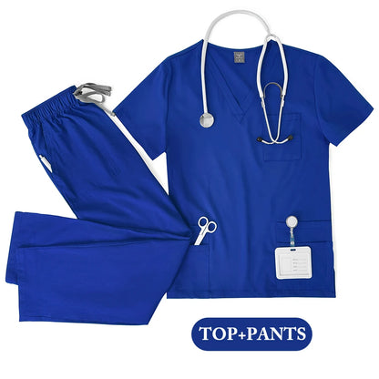 Unisex Medical Scrub Set - Nursing, Dental, Lab & Clinical Workwear Top and Pants