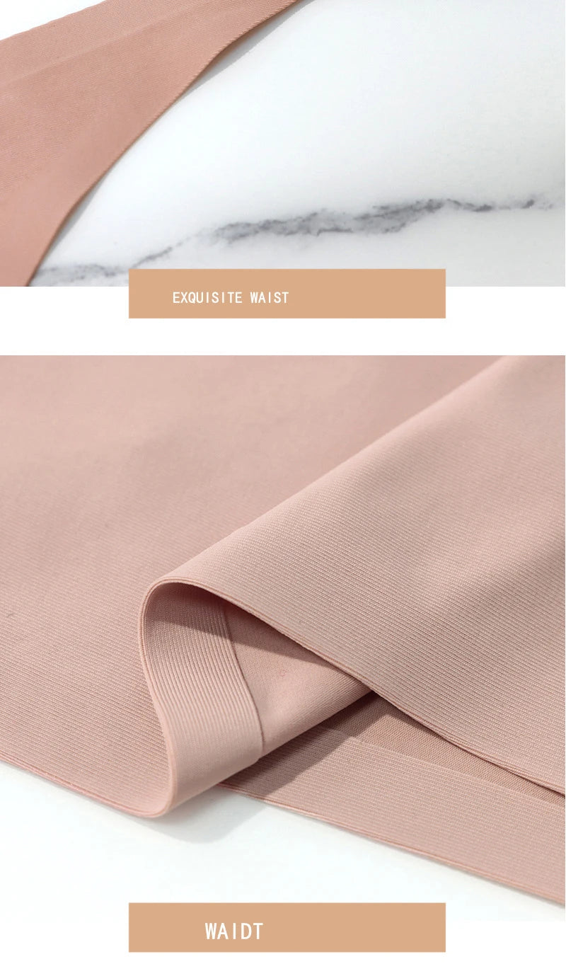 Ice Silk Seamless Thong Panties for Women – Soft Satin Bikini Underwear, Thin Band Tangas Mujer
