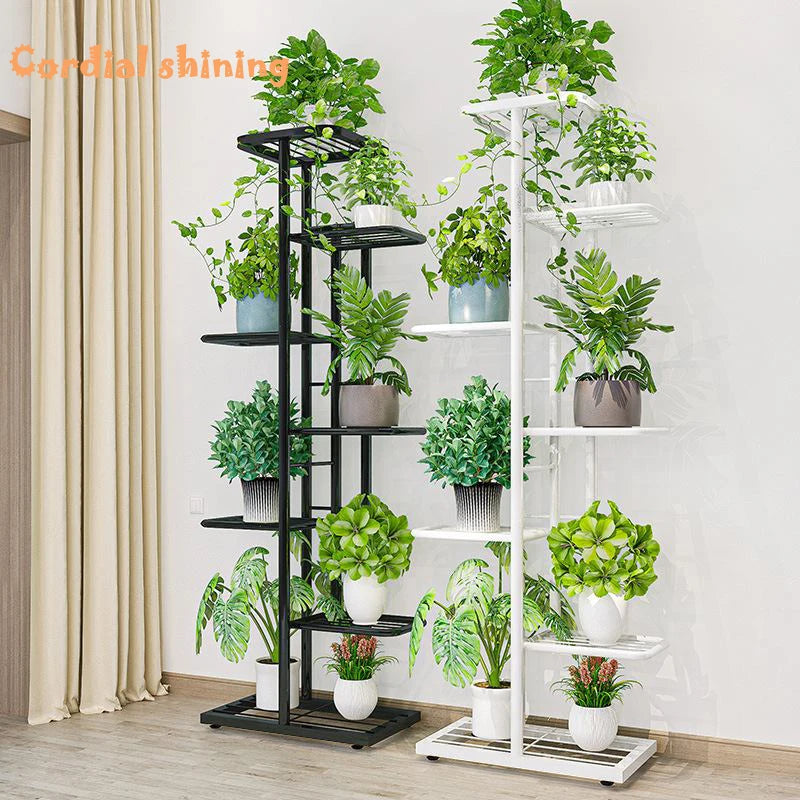 Cordlal Iron Plant Stand 6/7/8-Layer Flower Pot Holder Rack Organizer for Home Garden Decor