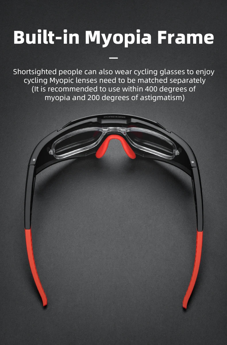 ROCKBROS Cycling Glasses — Photochromic & Polarized Bike Sunglasses for MTB, Road & Outdoor Sports