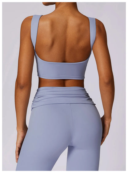 NCLAGEN Women’s High-Support Sports Bra – Breathable Open-Back Yoga & Fitness Tank Top with Removable Pads