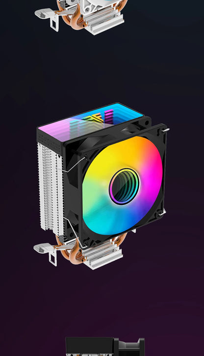 METALFISH ZH1200 CPU Cooler — 2 Heatpipe ARGB Radiator with 4-Pin PWM Silent Fan for Intel LGA 1700/1200/115X/1366/2011 & AMD AM5/AM4/AM3