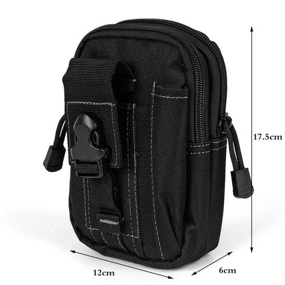 Tactical Universal Cell Phone Holster – Military Molle Hip Waist Belt Bag, Wallet Pouch with Zipper