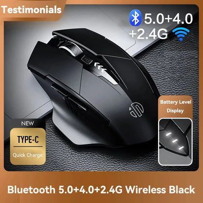 INPHIC Bluetooth Wireless Mouse – Rechargeable 2.4G Silent Office Mouse for PC, Laptop, Tablet, and Smartphone