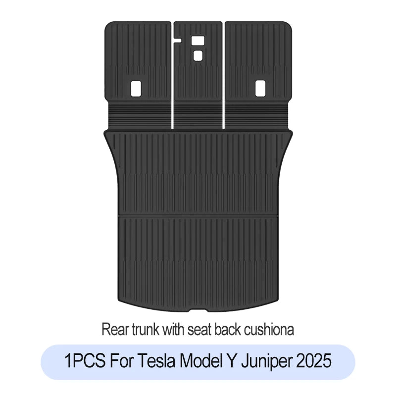 Tesla Model Y Juniper 2025+ TPE Floor Mats Set – Premium All-Weather Cargo & Trunk Liner, Wear-Resistant Car Interior Foot Protection Mats