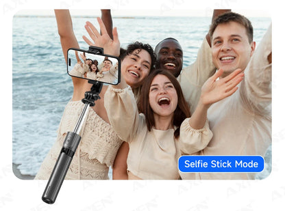 Bluetooth Selfie Stick Tripod with Wireless Remote and Phone Holder – Adjustable Desktop Stand for iPhone & Android, Optional Fill Light