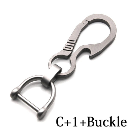 Titanium Key Chain - Lightweight Men’s EDC Quickdraw Carabiner Buckle Key Ring Outdoor Tool