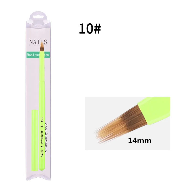 Green Nail Art Brush - Gel Polish, Acrylic, UV Extension & Nail Painting Detail Brush