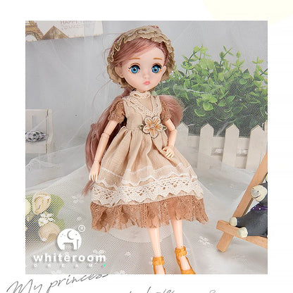 Slim 26cm BJD Doll for Girls – 13 Movable Joints with Princess Outfit, Blue Eyes & Eyelash Accessories