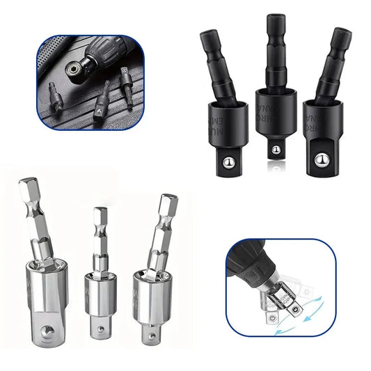 360° Electric Drill Air Screwdriver Sleeve Adapter - Universal Hexagonal Handle to Square Head Rotary Connect Rod Tool