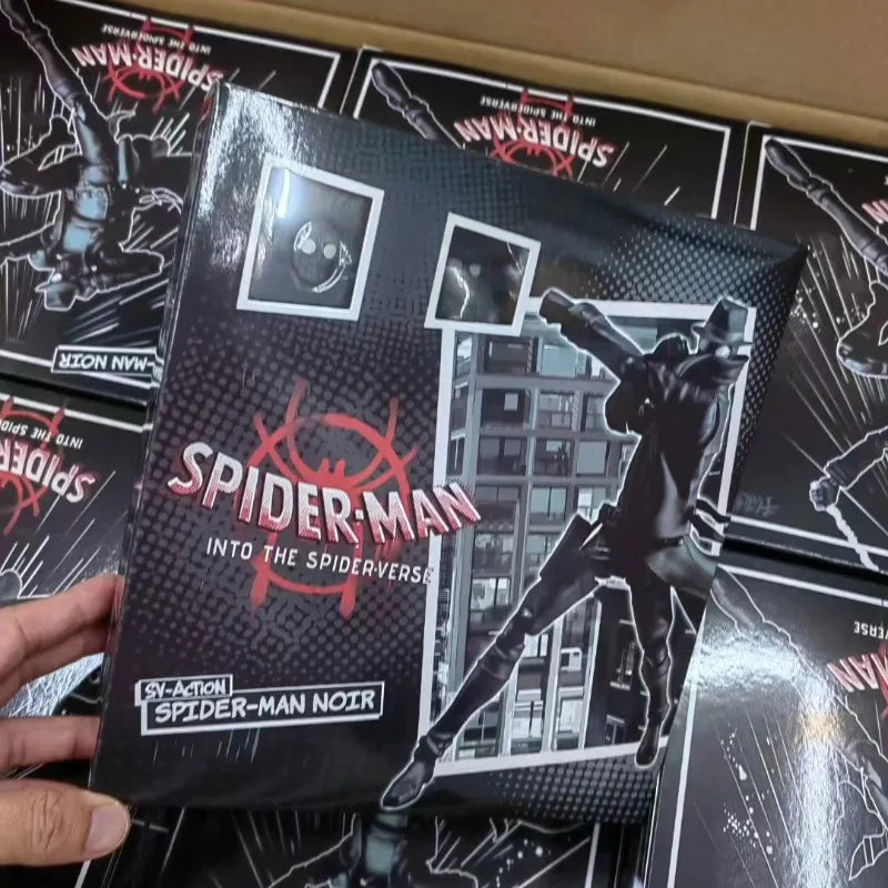 Sentinel Peter Parker Action Figure – Spider-Verse Noir PVC Collectible, Movable Miles Parker Figurine