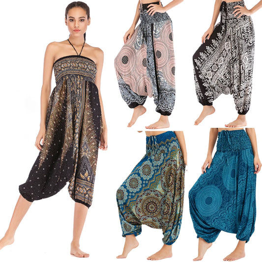 Bohemian High Waist Pants for Women – Rayon Hippie Harem Baggy Yoga Wear, Printed Pantalones Mujer, Boho Calca Feminina